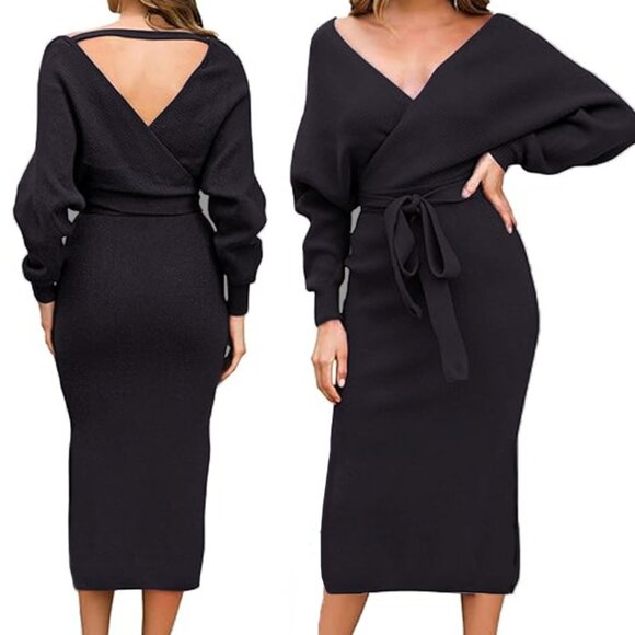 Vici Faux Wrap Knit Sweater Dress - Picture 9 of 9